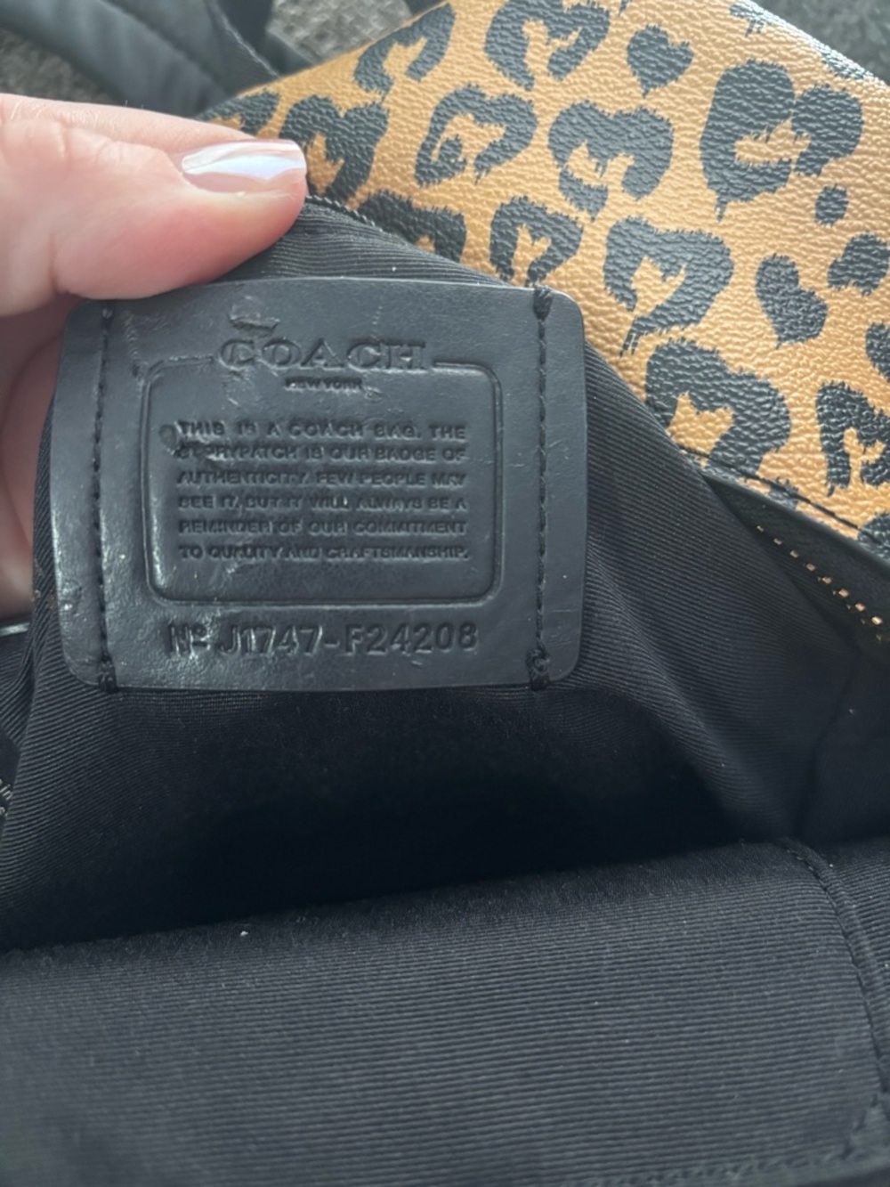 Coach Leopard Print Mini Backpack in Tan and Black - Picture 6 of 6